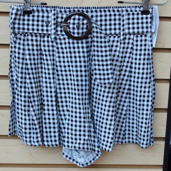Wallflower Size Small Shorts - Black and White Checkered Pattern - Picture 2 of 11